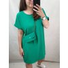 Šaty krátký rukáv s kabelkou dámské nadrozměr (XL/2XL ONE SIZE) ITALSKÁ MÓDA IM422295/DR (Velikost XL/2XL, Barva Černá)