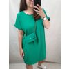 Šaty krátký rukáv s kabelkou dámské nadrozměr (XL/2XL ONE SIZE) ITALSKÁ MÓDA IM422295/DR (Velikost XL/2XL, Barva Černá)