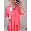 Šaty košilové oversize 3/4 rukáv dámské nadrozměr (2XL/3XL ONE SIZE) ITALSKÁ MÓDA IM422174