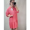 Šaty košilové oversize 3/4 rukáv dámské nadrozměr (2XL/3XL ONE SIZE) ITALSKÁ MÓDA IM422174 (Velikost 2XL/3XL, Barva modrá královská)