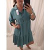 Šaty košilové oversize 3/4 rukáv dámské nadrozměr (2XL/3XL ONE SIZE) ITALSKÁ MÓDA IM422174 (Velikost 2XL/3XL, Barva modrá královská)