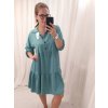 Šaty košilové oversize 3/4 rukáv dámské nadrozměr (2XL/3XL ONE SIZE) ITALSKÁ MÓDA IM422174 (Velikost 2XL/3XL, Barva modrá královská)