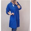 Šaty košilové oversize 3/4 rukáv dámské nadrozměr (2XL/3XL ONE SIZE) ITALSKÁ MÓDA IM422174 (Velikost 2XL/3XL, Barva modrá královská)