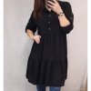 Šaty košilové oversize 3/4 rukáv dámské nadrozměr (2XL/3XL ONE SIZE) ITALSKÁ MÓDA IM422174 (Velikost 2XL/3XL, Barva modrá královská)