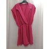 Overal košilový krátký rukáv dámské (S/M ONE SIZE) ITALSKÁ MÓDA IMWY22099 (Velikost S/M/L, Barva Černá)