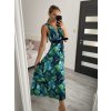 Šaty dlouhé na ramínka icecool s páskem květ  (S/M ONE SIZE) ITALSKá MóDA IMM22577/DR (Velikost S/M/L, Barva Černá)