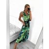 Šaty dlouhé na ramínka icecool s páskem květ  (S/M ONE SIZE) ITALSKá MóDA IMM22577/DR (Velikost S/M/L, Barva Černá)