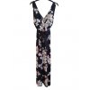 Šaty dlouhé na ramínka icecool s páskem květ  (S/M ONE SIZE) ITALSKá MóDA IMM22577/DR (Velikost S/M/L, Barva Černá)