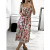 Šaty žabičkované letní na ramínka dámské (S/M ONE SIZE) ITALSKÁ MÓDA IMWG222113/DR (Velikost S/M/L, Barva bílá)