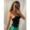 Top/tílko na ramínka dámské (S/M ) ITALSKÁ MÓDA IMPBB229005mo/DR (Velikost S, Barva Černá)