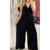 Overal dlouhý letní na ramínka dámský (S/M ONE SIZE) ITALSKÁ MÓDA IMWY22121/DR (Velikost S/M/L, Barva Černá)