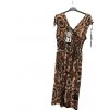Šaty krátké na ramínka žabičkované dámské (M/L-XL/2XL) POLSKÁ MODA PMWT1122803A (Velikost M/L, Barva hnědá světlá)