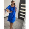 Šaty letní carmen krátký rukáv dámské nadrozměr (XL/2XL ONE SIZEl) ITALSKÁ MÓDA IMD22046/DR (Velikost XL/2XL, Barva modrá královská)