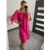 Šaty letní carmen krátký rukáv dámské nadrozměr (XL/2XL ONE SIZEl) ITALSKÁ MÓDA IMD22046/DR (Velikost XL/2XL, Barva modrá královská)