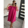 Šaty letní carmen krátký rukáv dámské nadrozměr (XL/2XL ONE SIZEl) ITALSKÁ MÓDA IMD22046/DR (Velikost XL/2XL, Barva modrá královská)