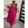 Šaty letní carmen krátký rukáv dámské nadrozměr (XL/2XL ONE SIZEl) ITALSKÁ MÓDA IMD22046/DR (Velikost XL/2XL, Barva modrá královská)