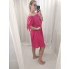 Šaty letní carmen krátký rukáv dámské nadrozměr (XL/2XL ONE SIZEl) ITALSKÁ MÓDA IMD22046/DR (Velikost XL/2XL, Barva modrá královská)