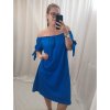 Šaty letní carmen krátký rukáv dámské nadrozměr (XL/2XL ONE SIZEl) ITALSKÁ MÓDA IMD22046/DR (Velikost XL/2XL, Barva modrá královská)