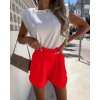 Kraťasy šortky elegantní s páskem dámské (S/M/L ONE SIZE) ITALSKÁ MÓDA IMD22519/DR