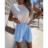 Kraťasy šortky elegantní s páskem dámské (S/M/L ONE SIZE) ITALSKÁ MÓDA IMD22519/DR (Velikost S/M/L, Barva Černá)