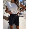 Kraťasy šortky elegantní s páskem dámské (S/M/L ONE SIZE) ITALSKÁ MÓDA IMD22519/DR