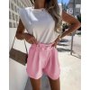Kraťasy šortky elegantní s páskem dámské (S/M/L ONE SIZE) ITALSKÁ MÓDA IMD22519/DR