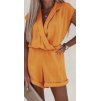 Overal letní krátký rukáv dámský (S/M ONE SIZE) ITALSKÁ MÓDA IMWB222484 (Velikost S/M/L, Barva bílá)