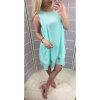 Šaty šifonové bez rukávů dámské (S/M/L ONE SIZE) ITALSKá MóDA IM322103/DR (Velikost M/L, Barva zelená mintova)