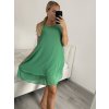 Šaty šifonové bez rukávů dámské (S/M/L ONE SIZE) ITALSKá MóDA IM322103/DR (Velikost M/L, Barva zelená mintova)