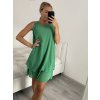 Šaty šifonové bez rukávů dámské (S/M/L ONE SIZE) ITALSKá MóDA IM322103/DR (Velikost M/L, Barva zelená mintova)