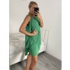 Šaty šifonové bez rukávů dámské (S/M/L ONE SIZE) ITALSKá MóDA IM322103/DR (Velikost M/L, Barva zelená mintova)