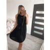 Šaty letní s kabelkou bez rukávu dámské (S/M ONE SIZE) ITALSKá MóDA IM422601/DR (Velikost S/M/L, Barva Černá)