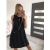 Šaty letní s kabelkou bez rukávu dámské (S/M ONE SIZE) ITALSKá MóDA IM422601/DR (Velikost S/M/L, Barva Černá)