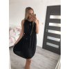 Šaty letní s kabelkou bez rukávu dámské (S/M ONE SIZE) ITALSKá MóDA IM422601/DR (Velikost S/M/L, Barva Černá)