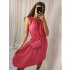 Šaty letní s kabelkou bez rukávu dámské (S/M ONE SIZE) ITALSKá MóDA IM422601/DR (Velikost S/M/L, Barva Černá)