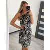 Šaty letní na ramínka krátké dámské (S/M ONE SIZE) ITALSKá MóDA IMM22U7832/DR (Velikost S/M/L, Barva Černá)