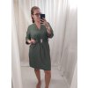 Šaty oversize elegantní s páskem krátký rukáv dámské (S/M/L/XL ONE SIZE) ITALSKÁ MÓDA IMWB22191/DR (Velikost S/M/L, Barva Černá)