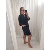 Šaty oversize elegantní s páskem krátký rukáv dámské (S/M/L/XL ONE SIZE) ITALSKÁ MÓDA IMWB22191/DR (Velikost S/M/L, Barva Černá)