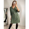Šaty oversize elegantní s páskem krátký rukáv dámské (S/M/L/XL ONE SIZE) ITALSKÁ MÓDA IMWB22191/DR (Velikost S/M/L, Barva Černá)