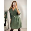 Šaty oversize elegantní s páskem krátký rukáv dámské (S/M/L/XL ONE SIZE) ITALSKÁ MÓDA IMWB22191/DR (Velikost S/M/L, Barva Černá)