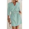 Šaty oversize elegantní s páskem krátký rukáv dámské (S/M/L/XL ONE SIZE) ITALSKÁ MÓDA IMWB22191/DR (Velikost S/M/L, Barva Černá)