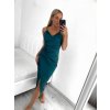 Šaty elegantní saténové  společenské na ramínka dámské (S/M ONE SIZE) ITALSKÁ MÓDA IM322MONICA/DR (Velikost S/M/L, Barva bílá)