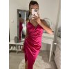 Šaty elegantní saténové  společenské na ramínka dámské (S/M ONE SIZE) ITALSKÁ MÓDA IM322MONICA/DR (Velikost S/M/L, Barva bílá)