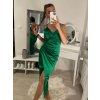 Šaty elegantní saténové  společenské na ramínka dámské (S/M ONE SIZE) ITALSKÁ MÓDA IM322MONICA/DR (Velikost S/M/L, Barva bílá)