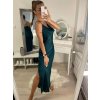 Šaty saténové dlouhé na ramínka dámské (uni s / m) ITALSKÁ MÓDA IM322SILVA/DR (Velikost S/M/L, Barva bílá)