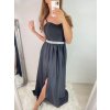 Šaty dlouhé elegantní saténové na ramínka dámské (S/M ONE SIZE) ITALSKÁ MÓDA IMM2222611LS/DR