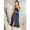 Šaty dlouhé elegantní saténové na ramínka dámské (S/M ONE SIZE) ITALSKÁ MÓDA IMM2222611LS/DR