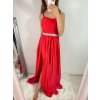 Šaty dlouhé elegantní saténové na ramínka dámské (S/M ONE SIZE) ITALSKÁ MÓDA IMM2222611LS/DR