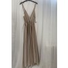 Šaty dlouhé společenské saténové na ramínka dámské Elisabet (XS/S/M/L ONE SIZE) ITALSKÁ MÓDA IMM22360/DR (Velikost S/M/L, Barva zelená smaragdová)