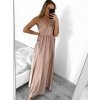 Šaty dlouhé společenské saténové na ramínka dámské Elisabet (XS/S/M/L ONE SIZE) ITALSKÁ MÓDA IMM22360/DR (Velikost S/M/L, Barva zelená smaragdová)